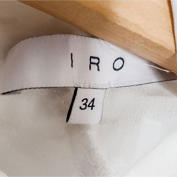 IRO White Mijo High Neck Eyelet Lace Ruffled Textured Tiered Shift Dress Size 34 - Picture 5 of 6